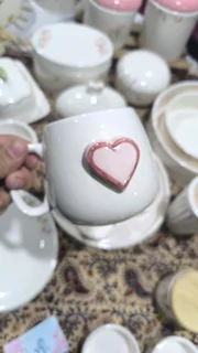 ماگ سرامیکی قلبی صورتی کیوت تنوع در مدل ماگ و قلب